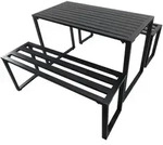Outsunny M&ouml;belset, Schwarz, Metall, Gartenm&ouml;bel, Gartenm&ouml;bel-Sets