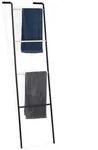 Relaxdays Handtuchleiter, Schwarz, Metall, 40x160x26 cm, Badaccessoires,