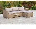 Gardenson Loungegarnitur, Natur, Kunststoff, F&uuml;llung: Schaumstoff, links montierbar,