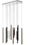 Brilliant Led-H&auml;ngeleuchte Cembalo, Schwarz, Silber, Hellbraun, Metall, Kunststoff,