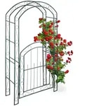 Relaxdays Rosenbogen, Dunkelgr&uuml;n, Metall, 115x215x43 cm, Gartenzubeh&ouml;r, Gartendeko