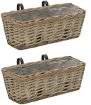 vidaXL Balkon-Blument&ouml;pfe, Braun, Naturmaterialien, 16x13x40 cm, Gartenzubeh&ouml;r,