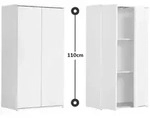 Mokebo Mehrzweckschrank, Wei&szlig;, Holzwerkstoff, 2 F&auml;cher, 60x110x34 cm,...