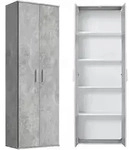Mokebo Mehrzweckschrank, Grau, Holzwerkstoff, 4 F&auml;cher, 60x180x34 cm,...