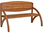 Gardenson Gartenbank, Braun, Akazie, Holz, Akazie, massiv, 3-Sitzer, 66x90x140 cm,