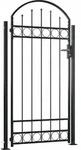 vidaXL Gartentor, Schwarz, Metall, 105x204 cm, Gartenzubeh&ouml;r