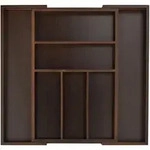 Relaxdays Besteckeinsatz, Dunkelbraun, Holz, Holzwerkstoff, 48x5x46 cm,