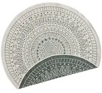 Hanse Home Outdoorteppich Twin, Creme, Dunkelgr&uuml;n, Kunststoff, Mandala, rund,