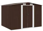 vidaXL Ger&auml;teschuppen, Braun, Metall, Rechteckig, 205x178x257 cm, Aufbewahrung &