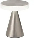 Fabas Luce Led-Tischleuchte Neutra, Wei&szlig;, Nickel, Metall, Kunststoff, 20 cm, ISO