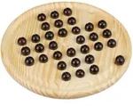 Relaxdays Solit&auml;rspiel, Hellbraun, Holz, Glas, 22x22 cm, Spielzeug, Kinderspielzeug,
