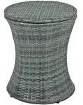 Gardenson Gartentisch, Schwarz, Dunkelgrau, Metall, Kunststoff, rund, 55x45x45 cm,