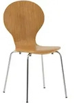 CLP Besucherstuhl, Eiche, Metall, 43x86x45 cm, Arbeitszimmer, Besucherst&uuml;hle