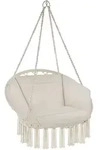 tectake H&auml;ngesessel, Beige, Kunststoff, Baum/Pflanze/Natur, 80x125x72 cm,