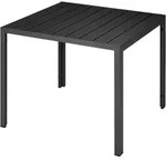 tectake Gartentisch, Schwarz, Metall, Baum/Pflanze/Natur, Quadratisch, 90x74.5x90 cm,