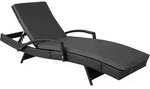 tectake Sonnenliege, Schwarz, Kunststoff, 71x74.5x190 cm, Gartenm&ouml;bel, Gartenliegen