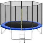 tectake Trampolin, Schwarz, Blau, Metall, Rund, 366x260x366 cm, CE, Outdoor
