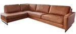 Kawola Ecksofa, Braun, Metall, Echtholz, 3-Sitzer, F&uuml;llung: Kaltschaum,...
