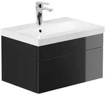 Home Deluxe Badm&ouml;bel, Schwarz, Holz, Keramik, 61x35x41.5 cm, Badezimmer,
