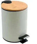 Spirella Treteimer, Wei&szlig;, Kunststoff, Bambus, 5 L, 25.5x20.5 cm, Textiles Vertrauen