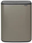 Brabantia Abfalleimer BO Touch Bin, Platin, Kunststoff, 2 x 30 L, 54.5x65.6x31.2 cm,