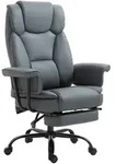 Vinsetto B&uuml;rostuhl, Grau, Leder, 80x126x68 cm, Arbeitszimmer, B&uuml;rost&uuml;hle,