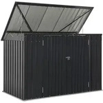 Juskys M&uuml;lltonnenbox, Anthrazit, Metall, 200x128x105 cm, Aufbewahrung &