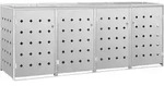 vidaXL M&uuml;lltonnenbox, Silber, Metall, 77.5x115x276 cm, Aufbewahrung & Schutzh&uuml;llen