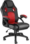 tectake B&uuml;rostuhl, Schwarz, Rot, Leder, 68x114.5x69 cm, Kinder- & Jugendzimmer,