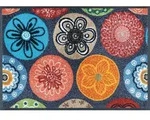 wash+dry Fussmatte, Mehrfarbig, Textil, Blume, rechteckig, 40x60 cm, Textiles