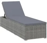 vidaXL Sonnenliege, Grau, Kunststoff, F&uuml;llung: Polyester, 60x31x195 cm,