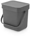 Brabantia Abfalleimer Sort u0026 GO, Grau, Kunststoff, 3 L, 13.9x17.4x18.8 cm,