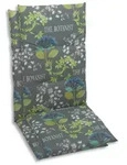 Sesselauflagenset, Blau, Grau, Gr&uuml;n, Textil, 2-teilig, Blume, F&uuml;llung: Schaumstoff,