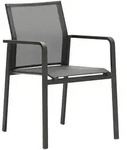 Zebra Stapelsessel Bee, Graphit, Dunkelgrau, Metall, Uni, eckig, 55x85x61 cm,