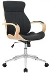 CLP Drehstuhl, Schwarz, Eukalyptusholz, Metall, 63x100x68 cm, Arbeitszimmer,