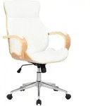 CLP Drehstuhl, Wei&szlig;, Eukalyptusholz, Metall, 63x100x68 cm, Arbeitszimmer,