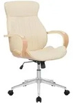 CLP Drehstuhl, Creme, Eukalyptusholz, Metall, 63x100x68 cm, Arbeitszimmer,