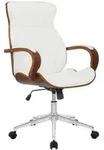 CLP Drehstuhl, Wei&szlig;, Walnuss, Metall, 63x100x68 cm, Arbeitszimmer,...