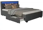 Juskys Polsterbett, Dunkelgrau, Holz, 140x200 cm, Schlafzimmer, Betten, Polsterbetten