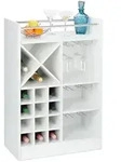 Relaxdays Weinregal, Wei&szlig;, Holzwerkstoff, 63x96x35 cm, Wohnzimmer, Regale,