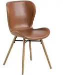 Stuhl, Braun, Eiche, Holz, Metall, Textil, Eiche, massiv, Uni, rund, 47x82.5x56 cm,