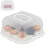 Relaxdays Kuchentransportbox, Mehrfarbig, Kunststoff, 34x16x32.5 cm, Backen,