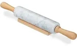 Relaxdays Nudelholz, Mehrfarbig, Stein, Holz, 6 cm, Backen, Backhelfer, Nudelholz