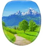 Sanilo Wc-Sitz, Gr&uuml;n, Holzwerkstoff, Oval, 38x6x47 cm, Badezimmer, WC Ausstattung,