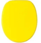 Sanilo Wc-Sitz, Gelb, Holzwerkstoff, Oval, 38x6x47 cm, Badezimmer, WC Ausstattung, WC