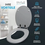 Sanilo Wc-Sitz, Grau, Holzwerkstoff, Grafikmuster, Oval, 37.7x5.5x48 cm, Badezimmer,