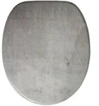Sanilo Wc-Sitz, Grau, Holzwerkstoff, Grafikmuster, Oval, 37.7x5.5x48 cm, Badezimmer,