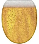 Sanilo Wc-Sitz, Gelb, Holzwerkstoff, Grafikmuster, Oval, 37.7x5.5x48 cm, Badezimmer,