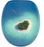 Sanilo Wc-Sitz, Blau, Holzwerkstoff, Oval, 38x6x47 cm, Badezimmer, WC Ausstattung, WC
