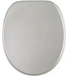 Sanilo Wc-Sitz, Silber, Holzwerkstoff, Oval, 38x6x47 cm, Badezimmer, WC Ausstattung,